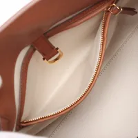 ザロウ ソフトマルゴー12 レザー ハンドバッグ ブラウン