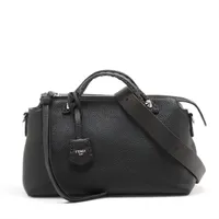 フェンディ ボストン 365 レザー 2WAYハンドバッグ ブラック