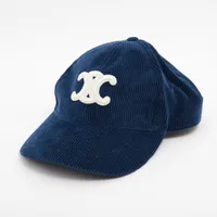 セリーヌ キャップ M コットン ネイビー DJ022654｜中古ブランド