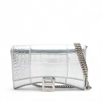 バレンシアガ アワーグラス 型押し ハンド ショルダーバック BALENCIAGA - バレンシアガ アワーグラス 593546 クロコ型押し
