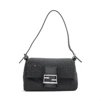 美品　フェンディ　ズッキーノ　ショルダーバッグ FENDI フェンディ ズッキーノ ワンショルダーバッグ ブラック