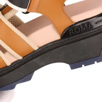 フェンディ レザー サンダル 35 レディース ブラウン ミッド