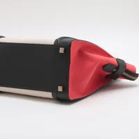 CÉLINE ラゲージミニ キャンバスxレザー セリーヌ ラゲージ マイクロショッパー キャンバスxレザー
