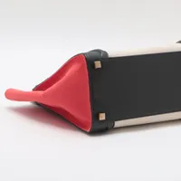 CÉLINE ラゲージミニ キャンバスxレザー セリーヌ ラゲージ マイクロショッパー キャンバスxレザー
