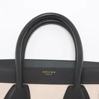 CÉLINE ラゲージミニ キャンバスxレザー セリーヌ ラゲージ マイクロショッパー キャンバスxレザー