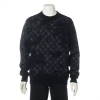ルイヴィトン　半袖ニット　ボタン　リブ　ウール　M 黒　ブラック ルイヴィトン ニット/セーター｜中古ブランド品・ブランド古着
