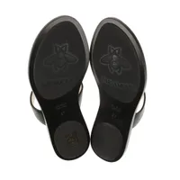 GUCCI☆関税込み☆マーモント GGレザーサンダル GUCCI GGマーモント トングサンダル レザー ブラック レディース
