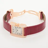 カルティエ タンクアングレーズSM WT100013 RG 革×RG QZ