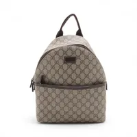 グッチ GGスプリーム PVCxレザー バックパック/リュック ベージュ  