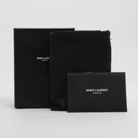 希少✨サンローラン 二つ折り財布 クロコ型押し ロゴ刻印 レザー ブラック SAINT LAURENT 中古品 サンローランパリ 二つ折り財布 クロコ型