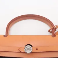 エルメス エールバッグPM トワルオフィシエxレザー ネイビー