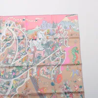 エルメス カレ90 アカデミア イピカ スカーフ シルク ローズ