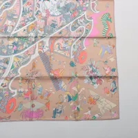 エルメス カレ90 アカデミア イピカ スカーフ シルク ローズボンボン