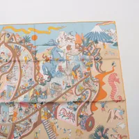 エルメス カレ90 アカデミア イピカ スカーフ シルク ブルー