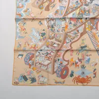 エルメス カレ90 アカデミア イピカ スカーフ シルク ブルーグラシエ