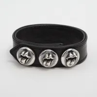 クロムハーツ レザーバングル オールド ブレスレット レア クロムハーツ CHROME HEARTS フローラルクロス プレート