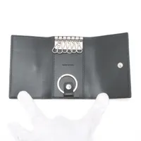セリーヌ ロゴ クロコ型押し キーケース ブラック A3785513｜中古