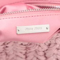 ミュウミュウ ナッパクリスタル ラフィア 2WAYショルダーバッグ