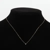 エテ ダイヤ ネックレス K18PG 0.7g 0.02 661071 A3785771｜中古