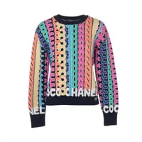 売れ筋商品|||シャネル カシミヤ ココマーク ロゴ ジャガード 長袖 ニット P71599 マルチカラー 38【中古】 楽天市場】シャネル CHANEL カシミヤ ココマーク ロゴ