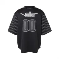 ルイ・ヴィトン LOUIS VUITTON 半袖シャツ 23SS コットン×ポリエステル シャツ RM231 ベースボールシャツ XL ブラック ヴィトン 23SS ポリエステル シャツ XL メンズ ブラック RM231
