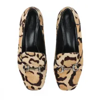 GUCCIグッチ　ハラコ　ハイヒール　ヒョウ柄　お洒落　37(24cm) グッチ ホースビット ハラコ フラットパンプス 34 1/2