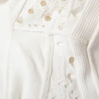 CHANEL 総レース ノースリーブワンピース フレア  ココマーク リボン/白 CHANEL - シャネル ワンピース CHANEL ホワイト グレー