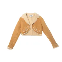 CHANEL ベージュ ジャンパー Chanel Lam shearling jacket 36 Ladies' light brown P64480C00353