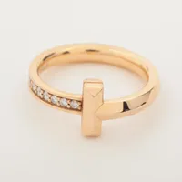 ティファニー Tワン ナロー ダイヤ リング 750(PG) ローズゴールド TIFFANY&Co. ティファニー Tワン ナロー 7号 リング 指輪 K18PG