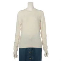 エルメス カシミヤ ノースリーブニット 36 レディース ブルー