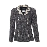 未使用級◎シャネル 06A アルパカ 女優襟 ループ ツイード コート ブラック 22AW☆すぐ届く！ 【CHANEL シャネル】 コート ツイード 関税込