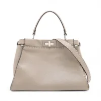 美品【フェンディ】ピーカブー ハンドバッグ 2wayバッグ FENDI 【美品】フェンディ ピーカブー レギュラー カーフ グレー