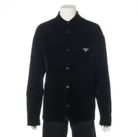 プラダ　トライアングルロゴ ジャケット ブラック　SC657 プラダ トライアングルロゴ 23年 コットン ジャケット L メンズ