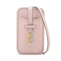 【未使用】フェンディ アクセサリーポーチ レザー×キャンバス FF柄 ピンク系 FENDI