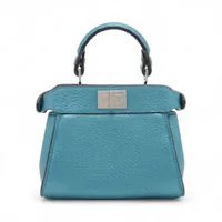 フェンディ ナノピーカブーバッグフォックスカラー SS25 ナノ ピーカブー カーフレザー ブルー | Fendi