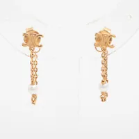 素敵　セリーヌ　ゴールド　トリオンフ　パール　ロングピアス セリーヌ☆ピアス トリオンフ ロング レジンパール ギフト