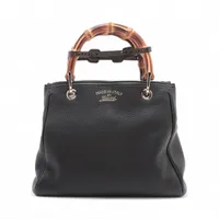 グッチ バンブー レザー ハンドバッグ GUCCI - GUCCI バンブー レザー ハンドバッグの通販 by CYCLE
