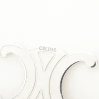 CELINE ロゴ クリスタル ヘアクリップ シルバー【人気商品】★ CELINE [正規ラッピング済] セリーヌ ヘアクリップ トリオンフ