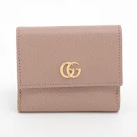 【美品】LOEWE レザー コンパクトウォレット アナグラム ボルドースペイン製 LOEWE ロエベ 二つ折り財布 ウォレット COMPACT ZIP レディース