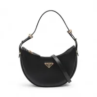 【セール】プラダ☆アーケ レザーショルダーバッグ☆1BC218 2CYS Prada アーケ レザーショルダーバッグ | ニュートラル | FARFETCH JP