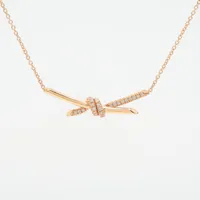 ティファニー ノット ダイヤ ネックレス 750(PG) 8.0g d0.25
