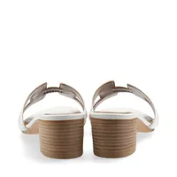 エルメス オアジス レザー サンダル 37 1/2 レディース ホワイト