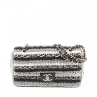 シャネル ツイード レザー マトラッセ 25 ショルダーバッグ CHANEL シャネル ツイード マトラッセ 25 ダブルフラップ