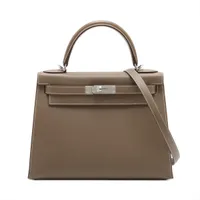 エルメス ケリー28 セリエ ヴォーエプソン エトゥープ シルバー金具 Y:2020年