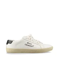 美品 SAINT LAURENT サンローラン レザー スニーカー 37 白 サンローランパリ レザー スニーカー 37 レディース ホワイト