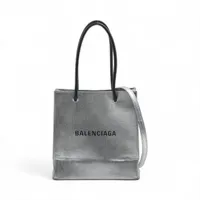 バレンシアガ レザー ロゴ ショッピング トート 2way 597858 Auth BALENCIAGA Shopping Tote XXS 597858 Black Leather Tote
