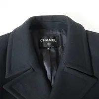 シャネル ココボタン P57 ウール コート 36 レディース ネイビー