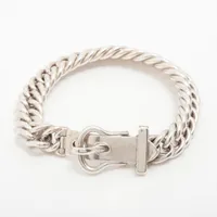 エルメス Hロゴ チェーンブレスレット シルバー HERMES 極 美品 エルメス Hロゴ ブレスレット シルバー925