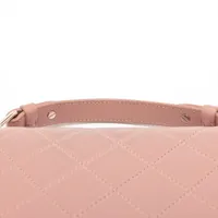 ピンク レザーハンドバッグ ゴールド金具 シャネル クリックラベル レザー 2WAYハンドバッグ ピンク