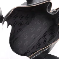 L16♡ワイルドステッチ　オールブラック　ハンドバッグ シャネル ワイルドステッチ レザー ハンドバッグ ブラック